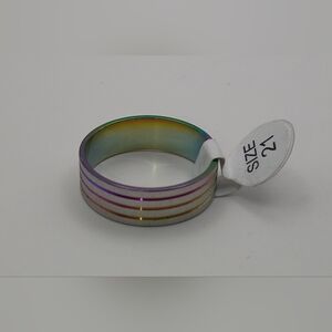 Multicolor Stainless Steel Ring For Men Size 21 U.S Size 10.25